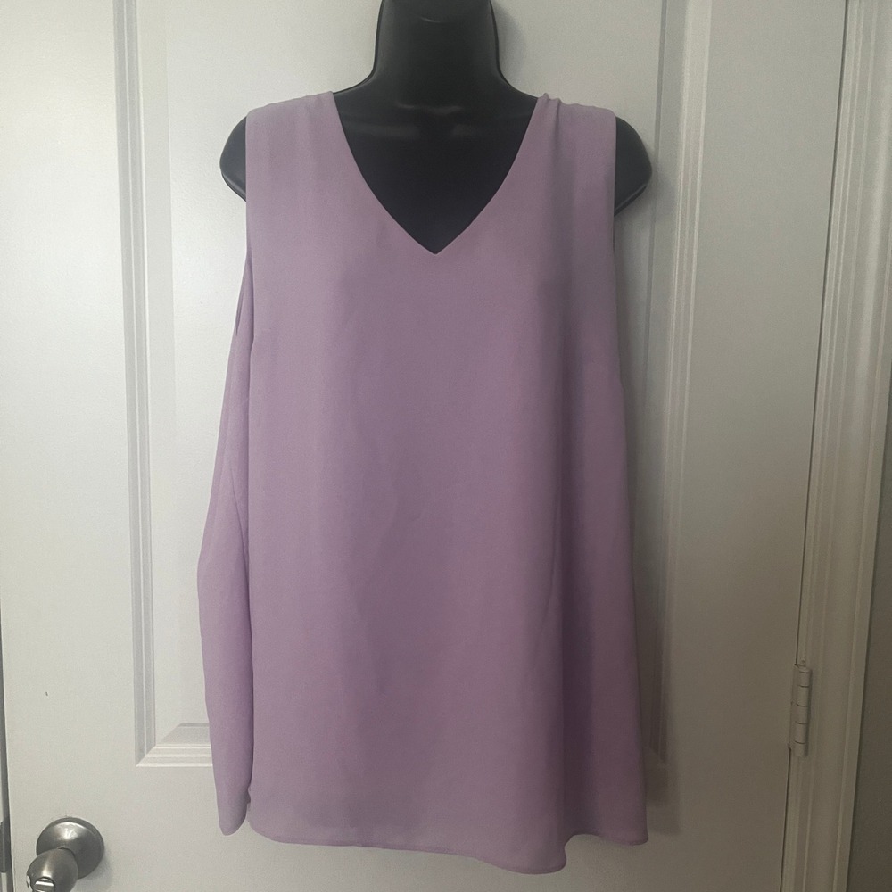 Women's Cato Purple Sleeveless V-Neck Blouse Size 18/20W